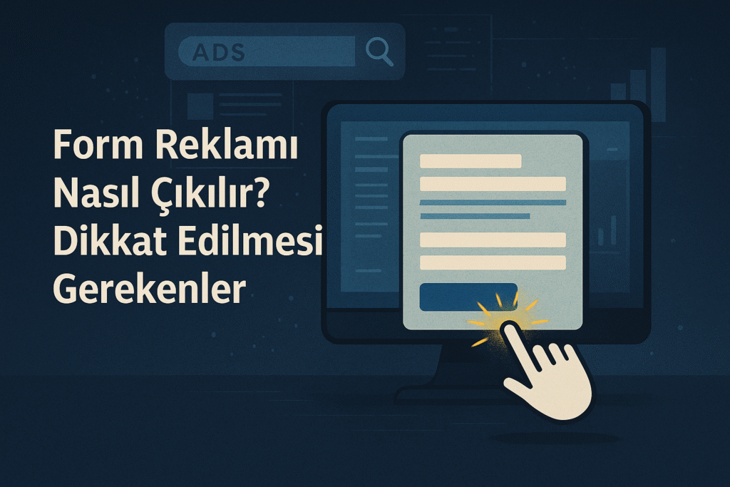 Form reklamı veren bir kullanıcı laptop ekranında dijital form dolduruyor. Göksenin Digital.